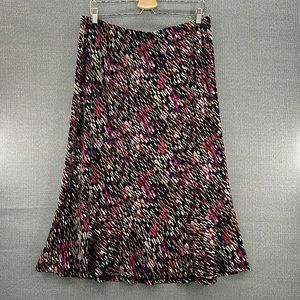 Sag Harbor Women’s Multicolor‎ Abstract Print Stretchy Ruffle Midi Skirt Size XL